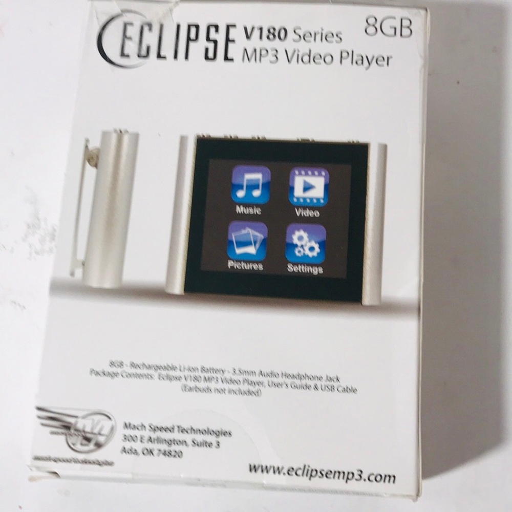 NIB Eclipse V180 8GB MP3 + Video Player Clip One